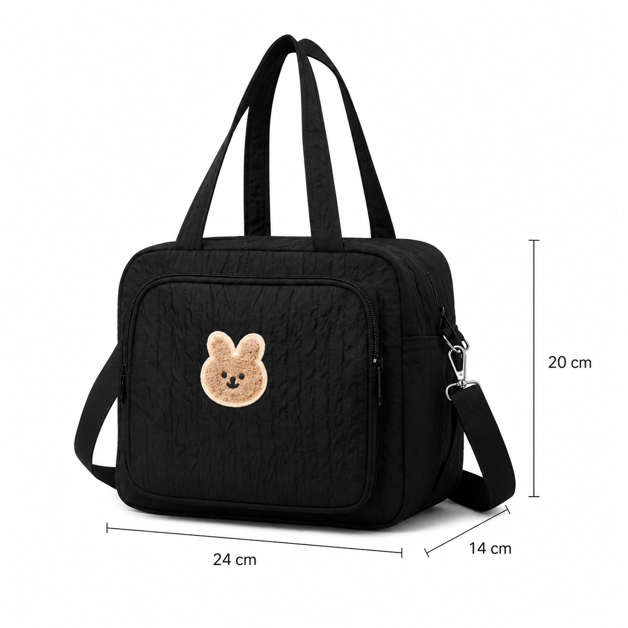 Sac à langer compact matelassé motif lapin pour parents