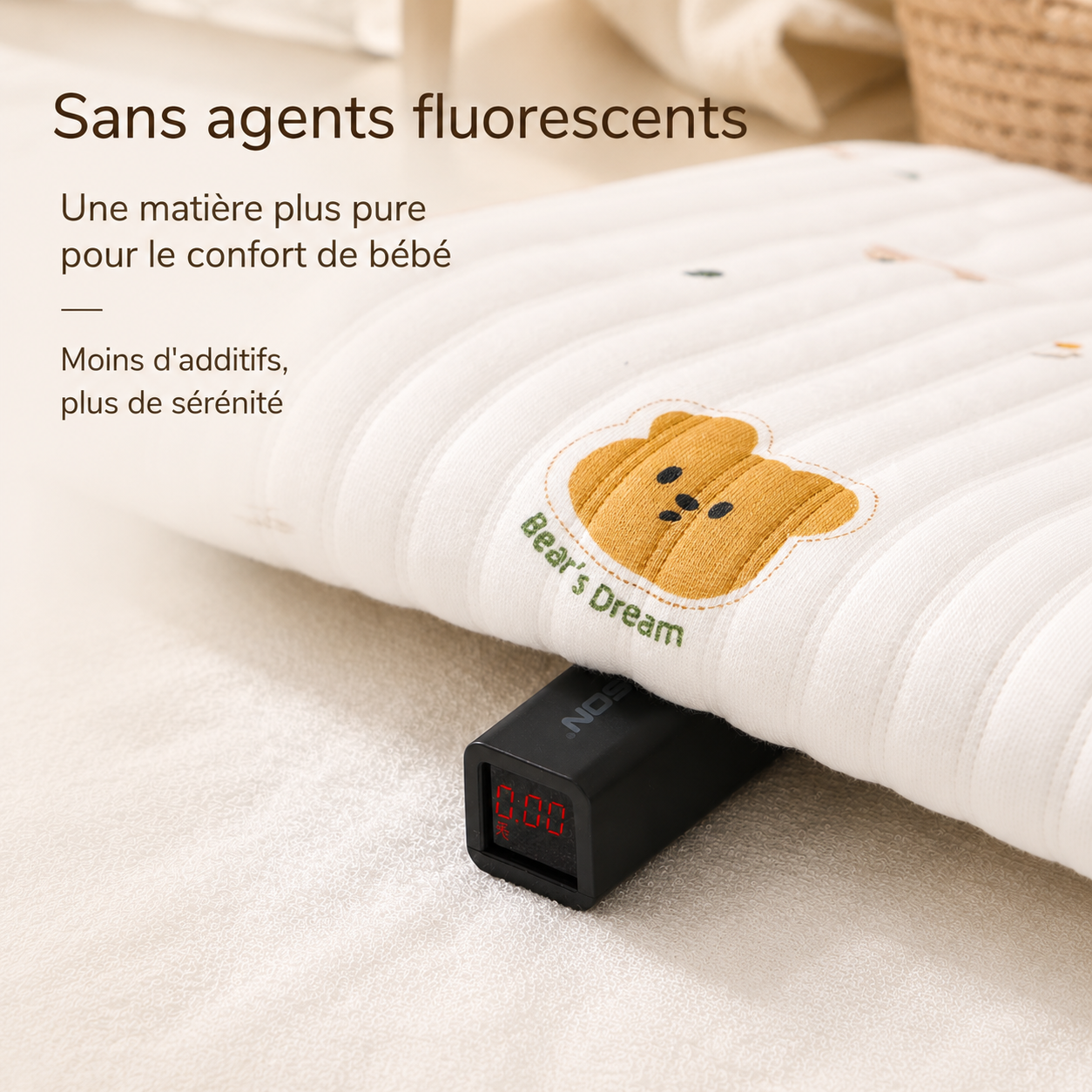 Tapis à langer nomade — doux, compact, à emporter partout