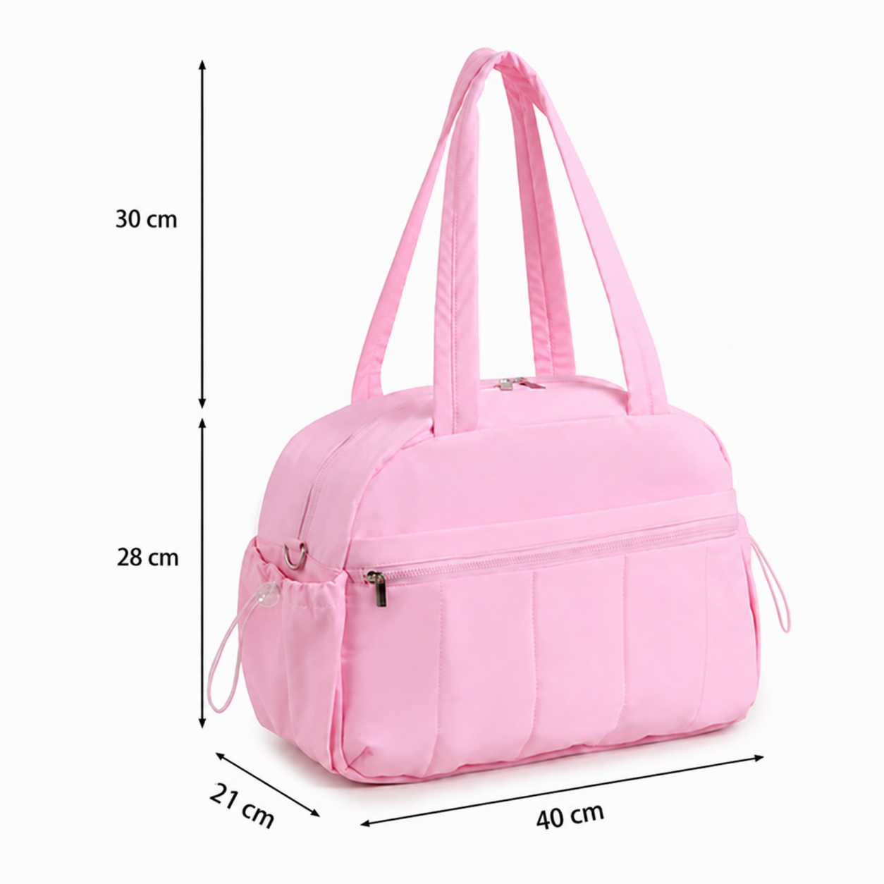 Sac à langer fourre-tout rose avec grande capacité
