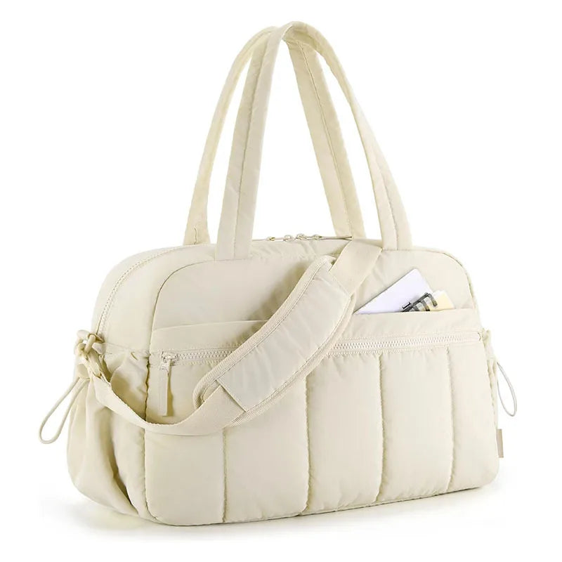 Sac à langer fourre-tout beige déperlant avec port épaule