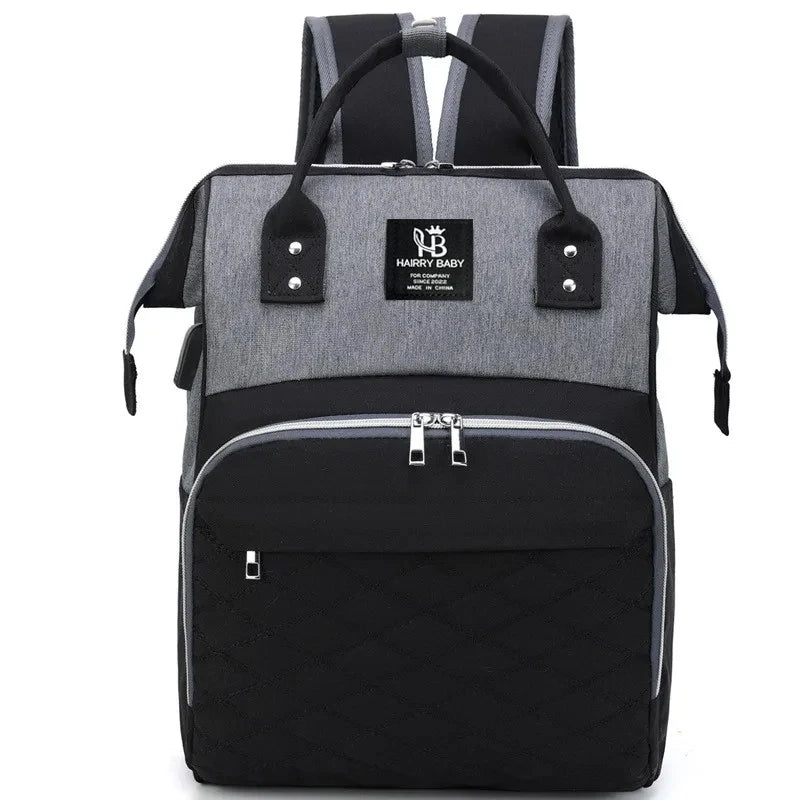Sac à dos à langer noir/gris pour papa