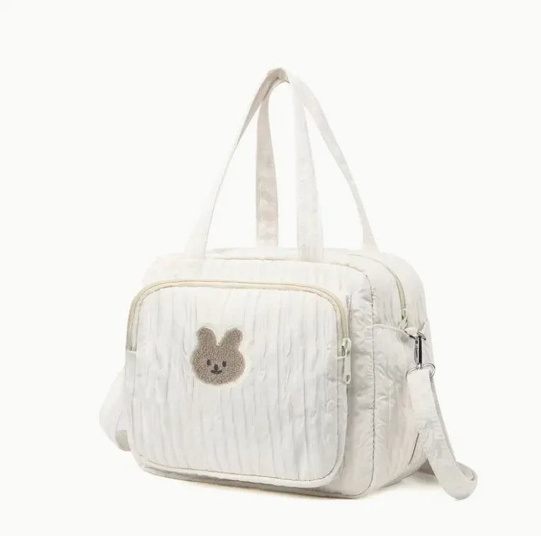 Sac à langer matelassé compact motif lapin