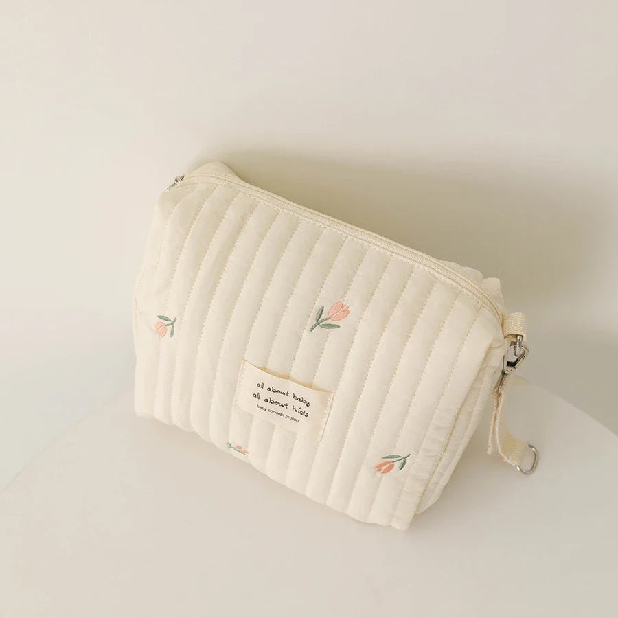 🎁 Pochette à couches matelassée motif ourson