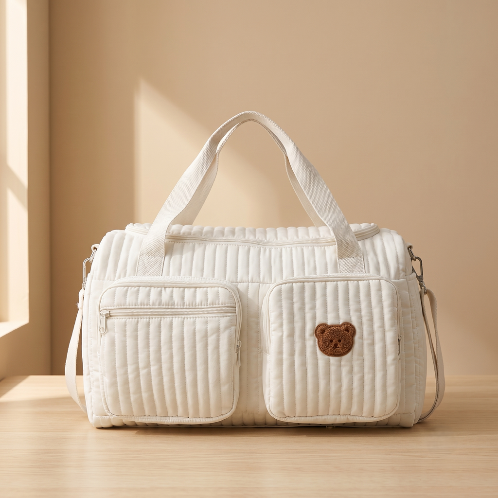 Sac à langer matelassé motif ourson