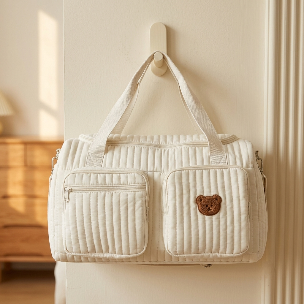 Sac à langer matelassé motif ourson