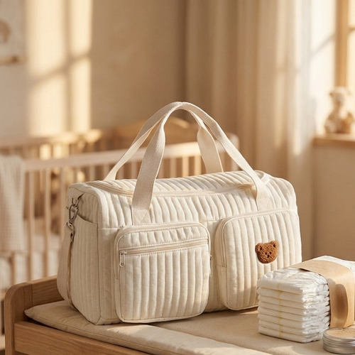 Sac à langer matelassé motif ourson