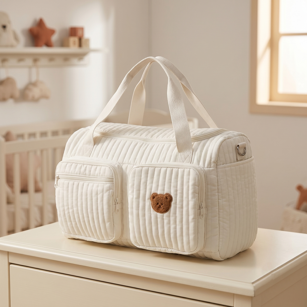 Sac à langer matelassé motif ourson
