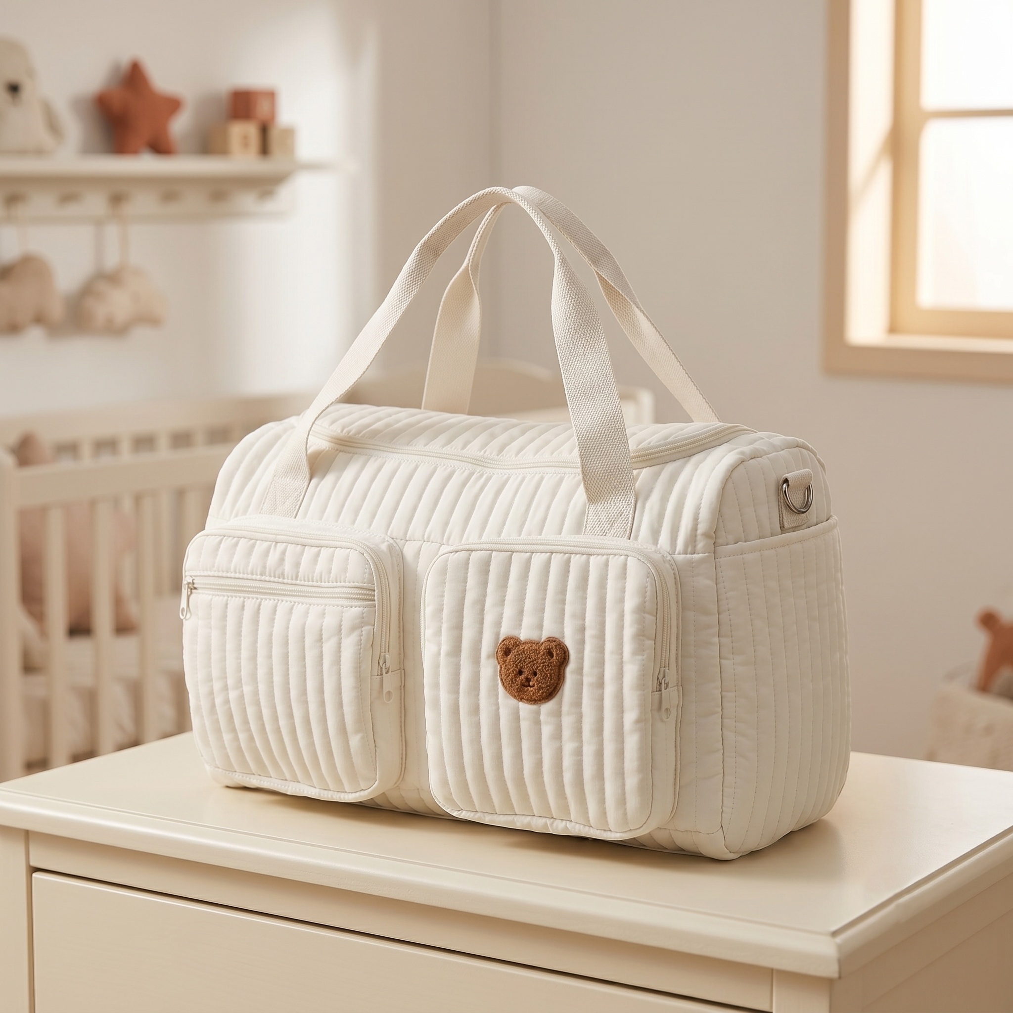 Sac à langer matelassé motif ourson